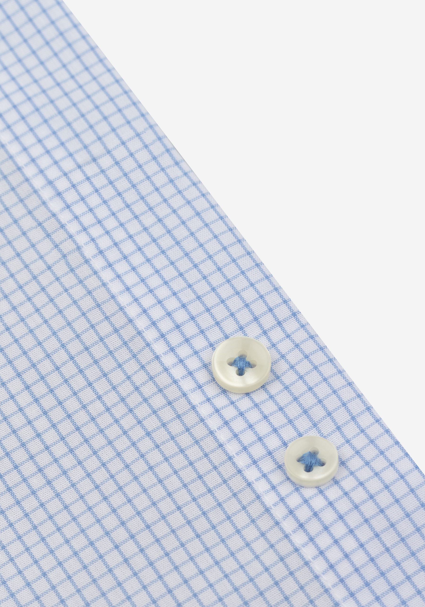 Light Blue Checked Poplin Shirt