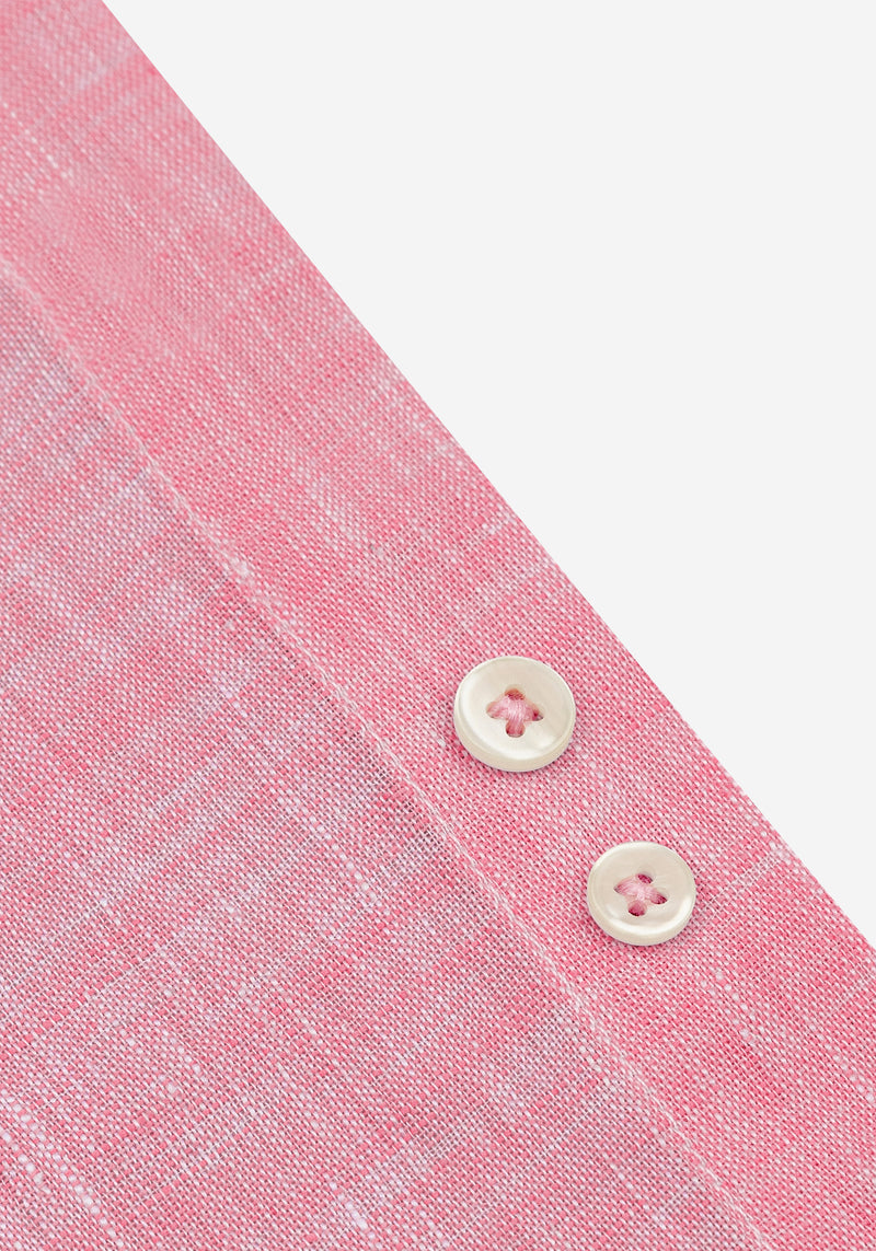 Coral Pink Belgian Linen Shirt