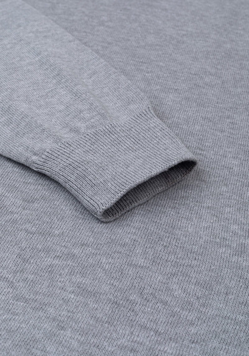 Pastel Gray Quarter-Zip Cotton Pullover