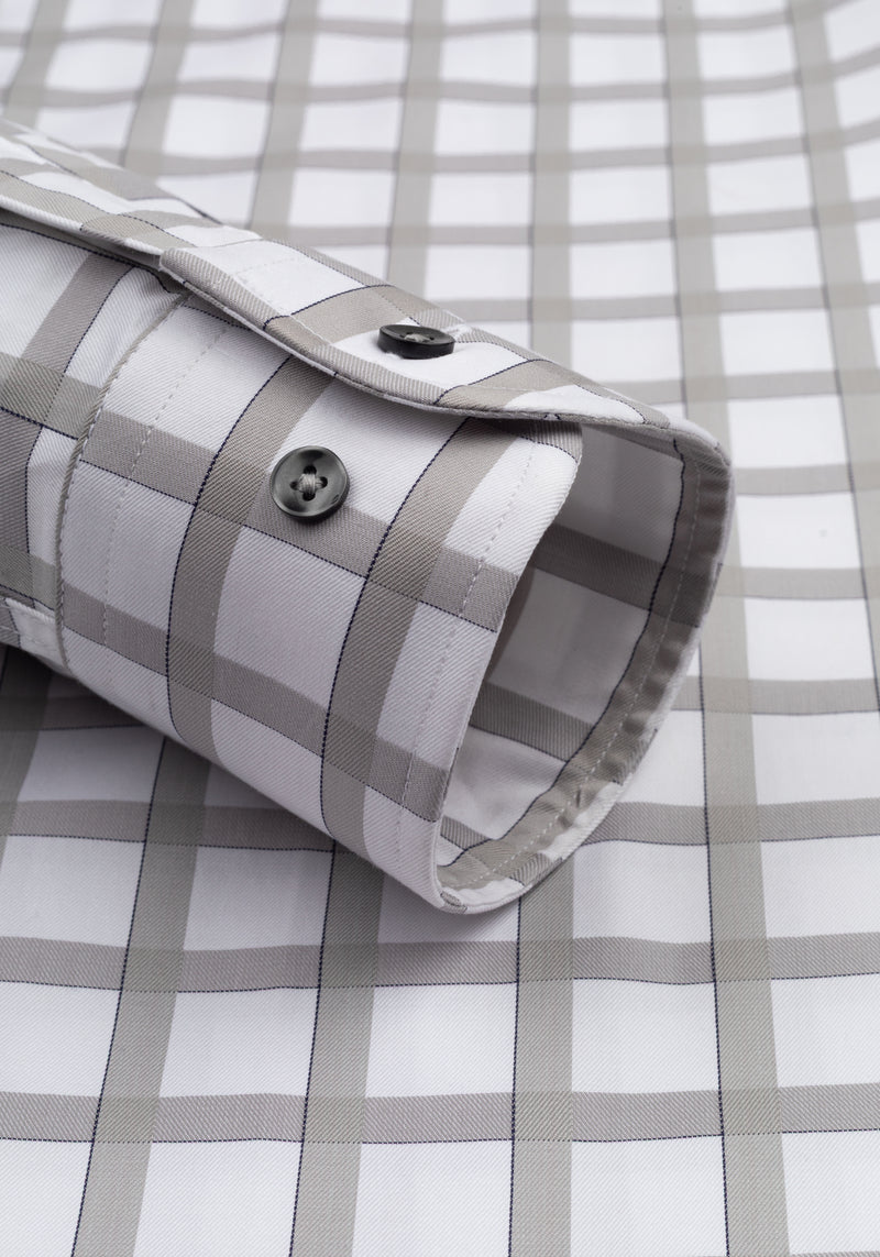 Steel Grey Checked Signature Twill Shirt