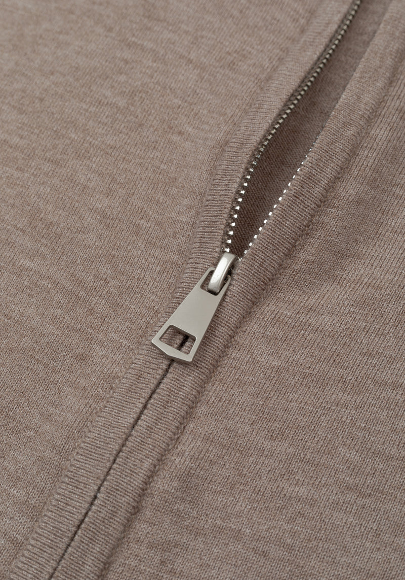 Mocha Beige Merino Wool Blend Pullover