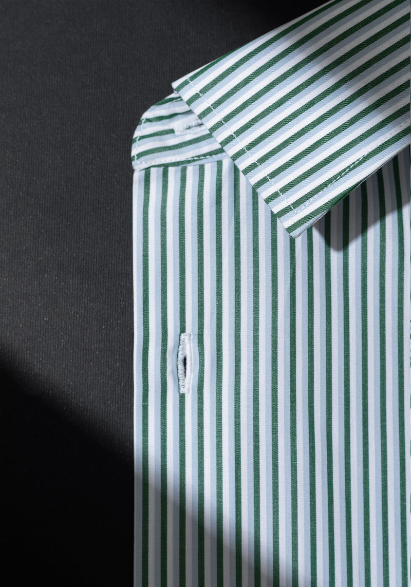 Forest Green Stripe Oxford Shirt