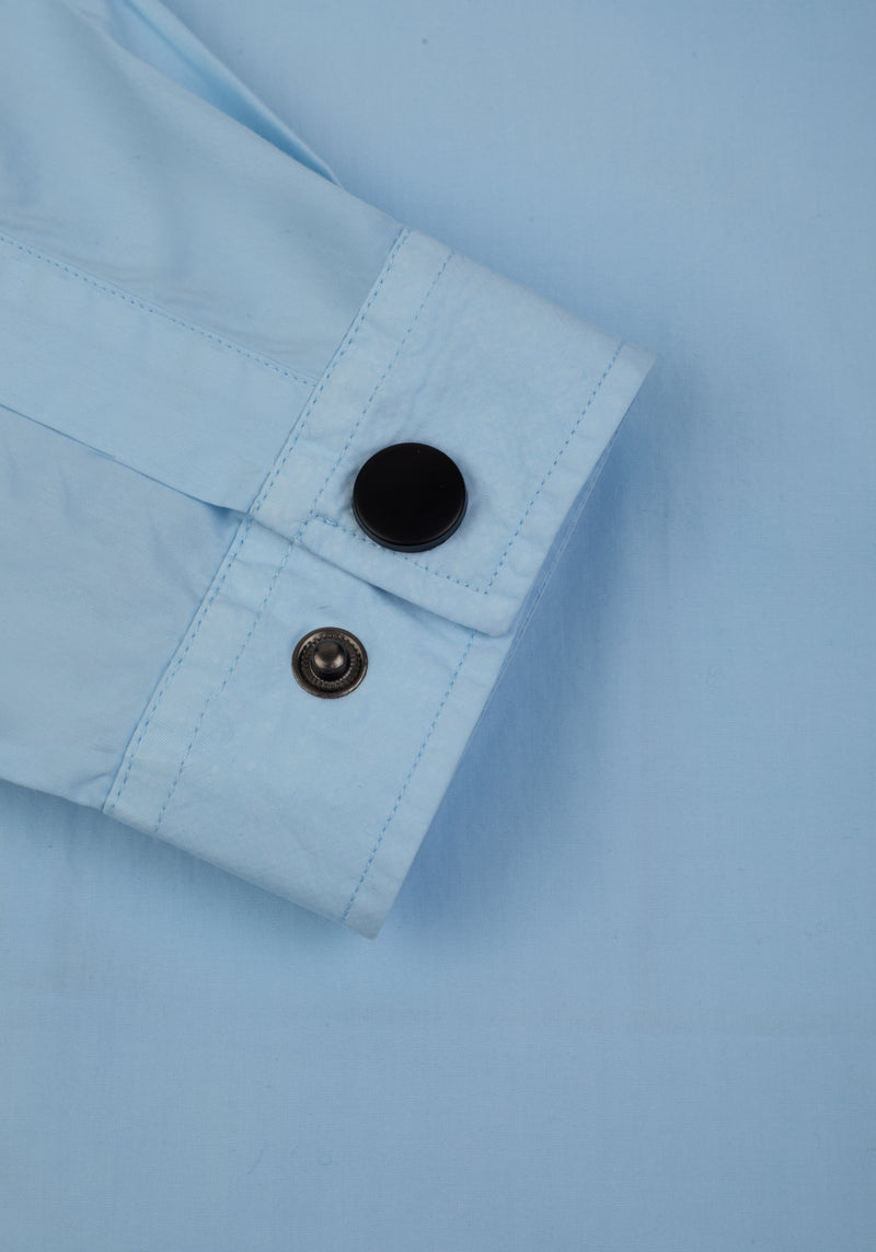 Powder Blue Paper Touch Overshirt