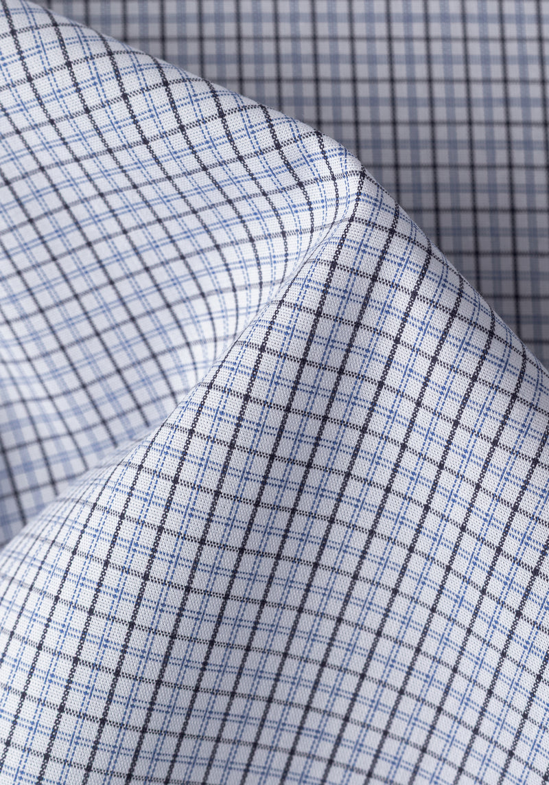 Ink Navy Checked Poplin Shirt