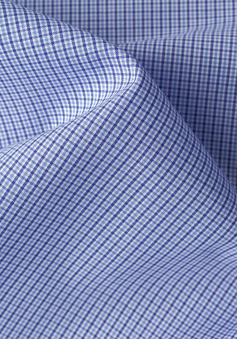 Delft Blue Checked Poplin Shirt