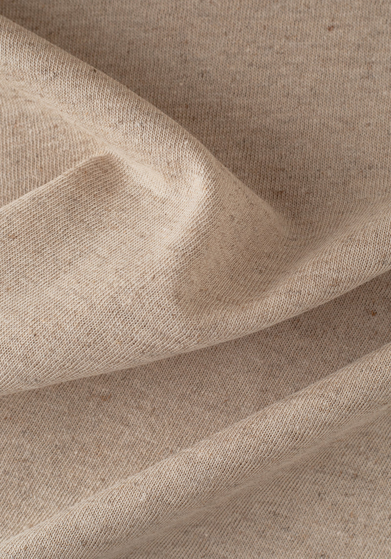 Dune Beige Linen-Blend V-Polo