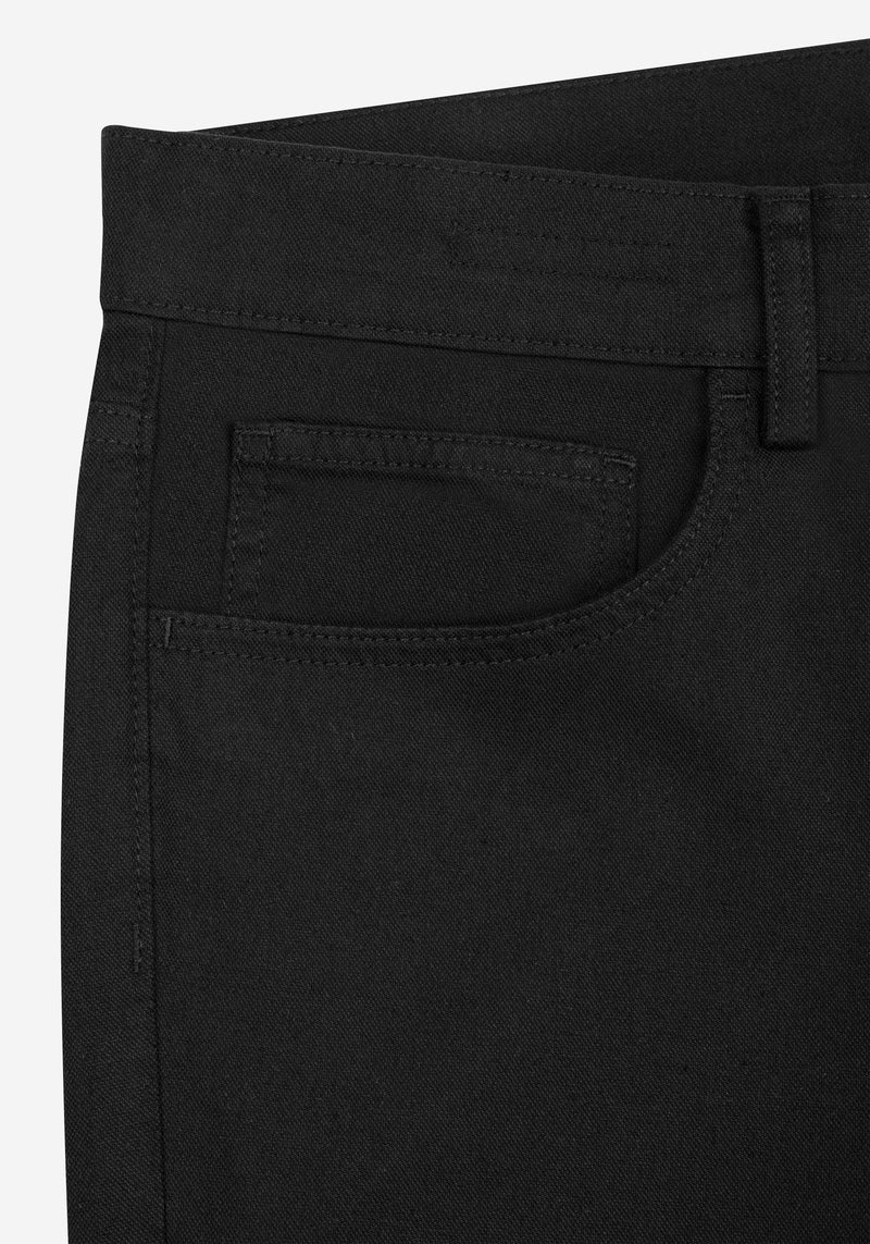 Stone Black Cotton Tencel Gabardine