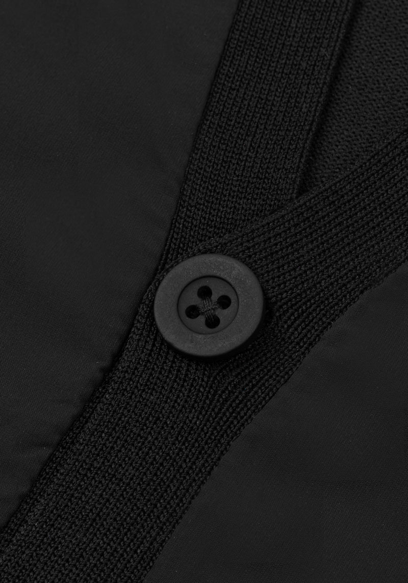 Carbon Black Polyamide Cardigan