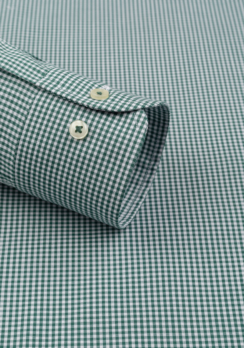 Fir Green Checked Poplin Shirt
