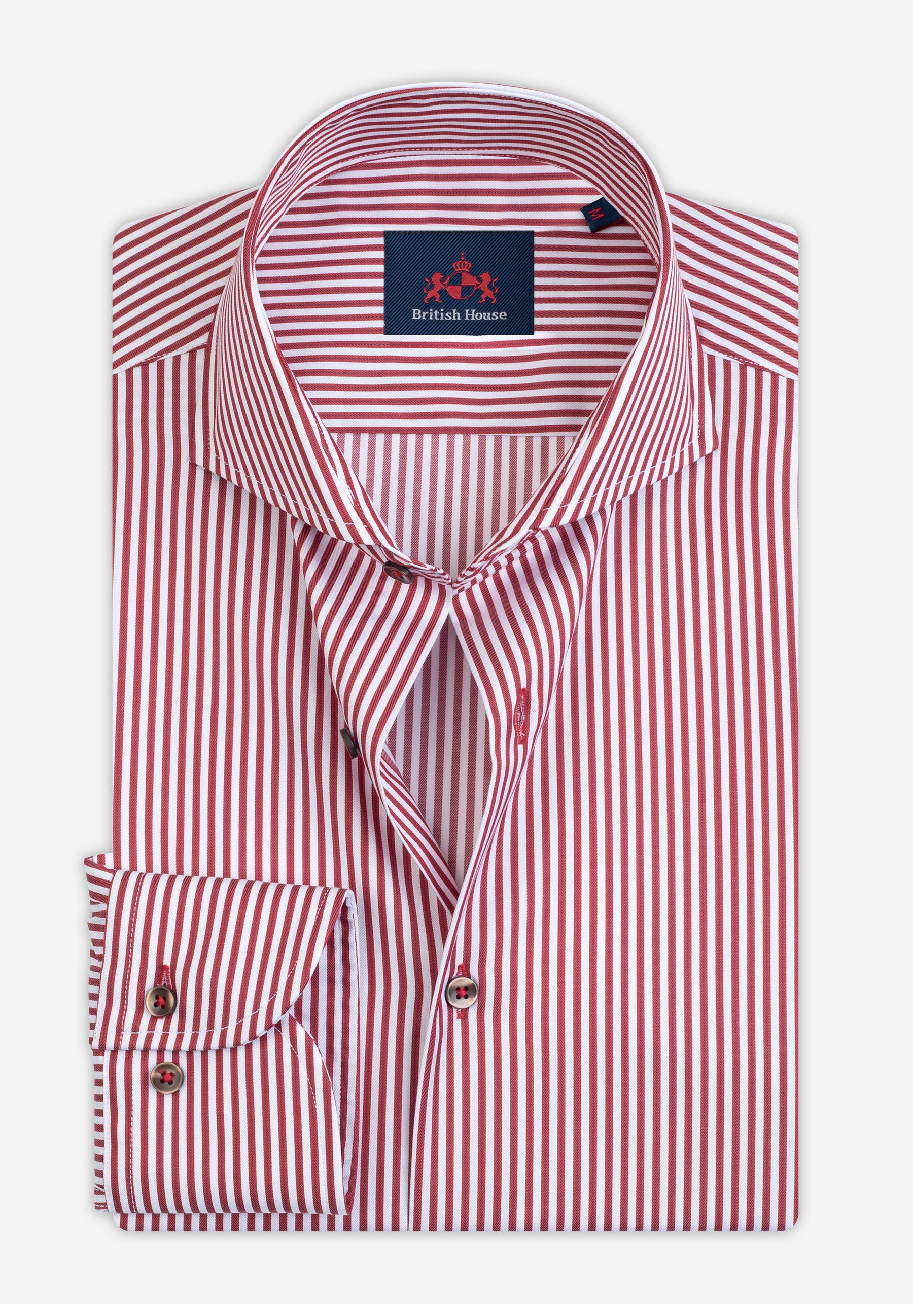 Striking Red Stripe Twill Shirt