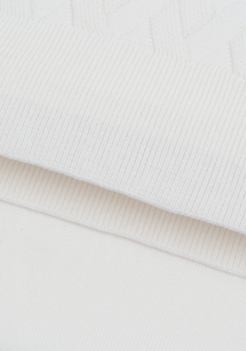 Pearl White Polyamide Knitted Polo Shirt