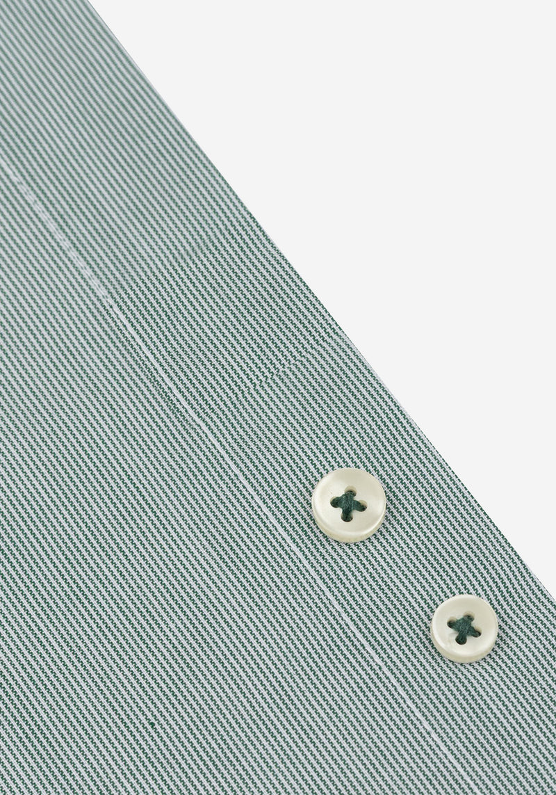 Deep Green Stripe Poplin Shirt