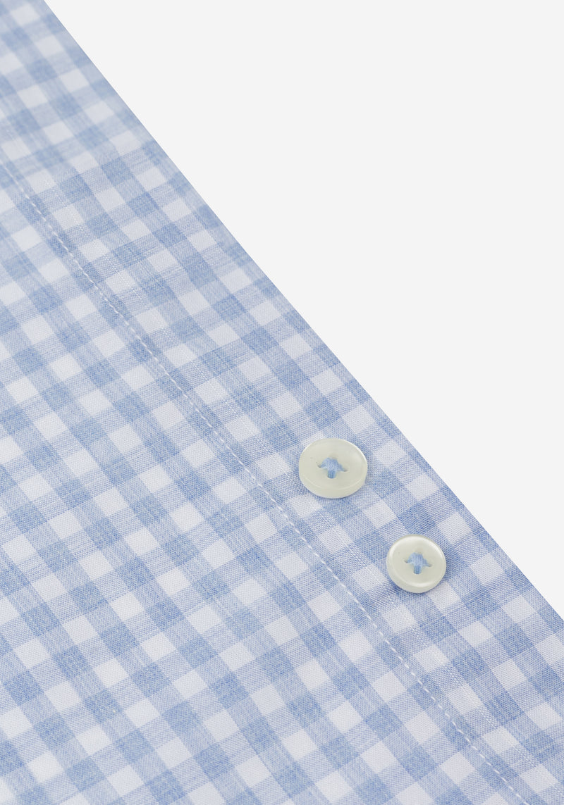 Periwinkle Blue Checked Poplin Shirt