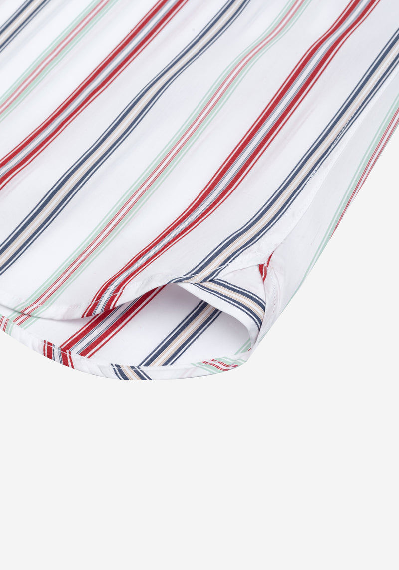 Portofino Parti-Colored Stripe Poplin Shirt