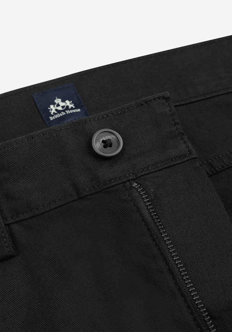 Stone Black Cotton Tencel Gabardine