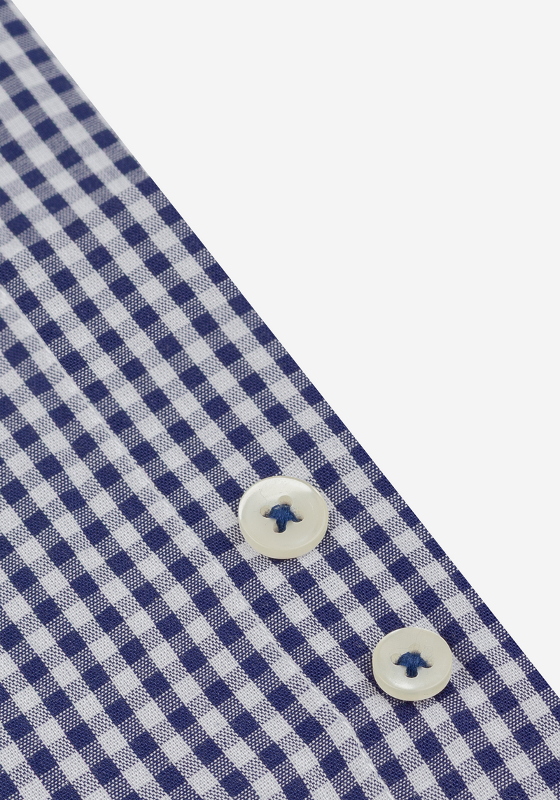 Slate Navy Checked Poplin Shirt