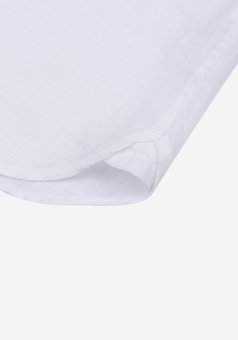 Pristine White Belgian Linen Shirt