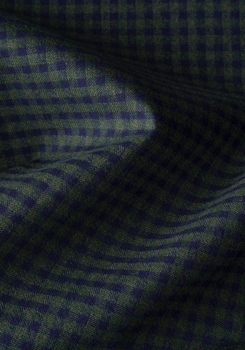 Shadow Green Checked Flannel Twill Shirt