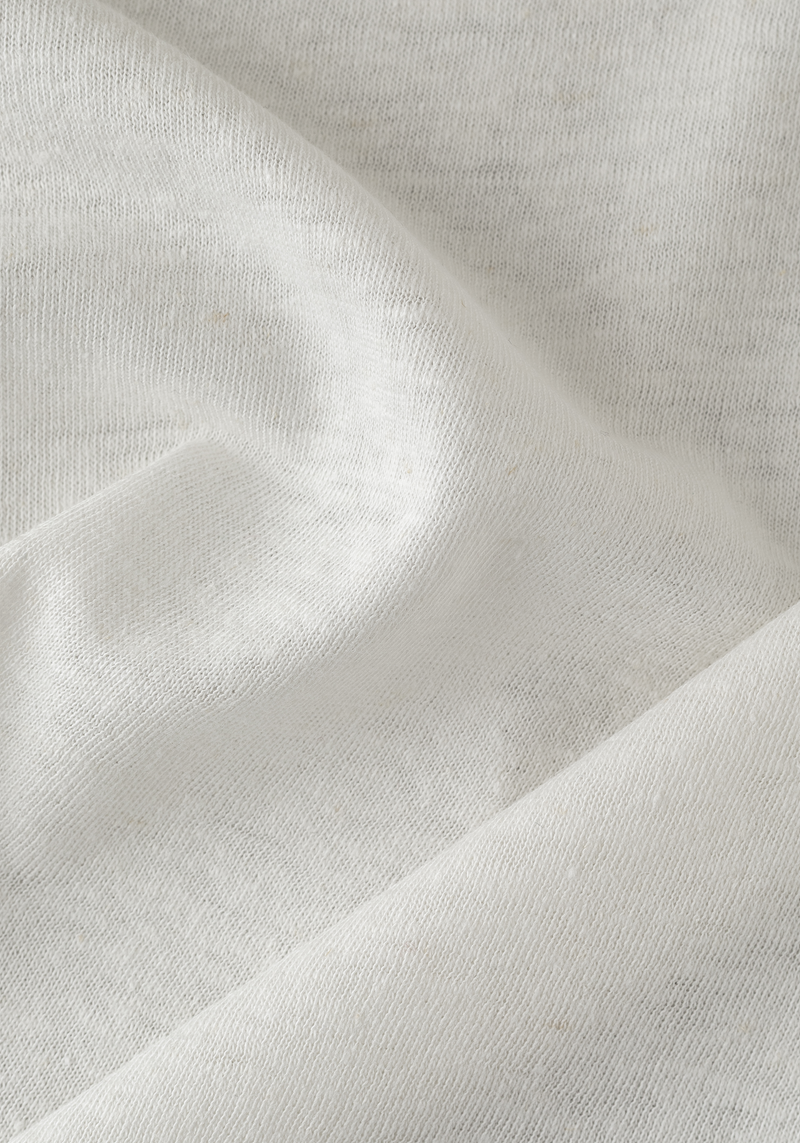 Off-White Linen-Blend V-Polo