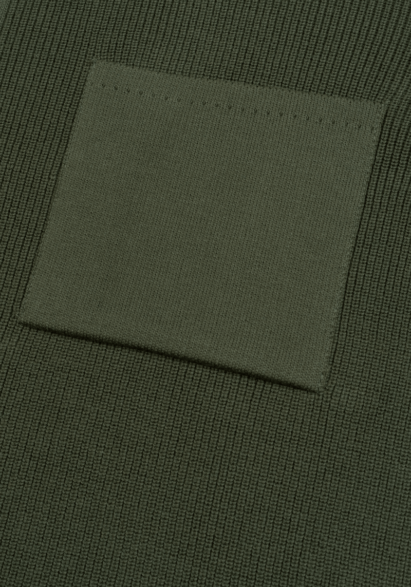 Deep Olive Heavy Knitted Cardigan