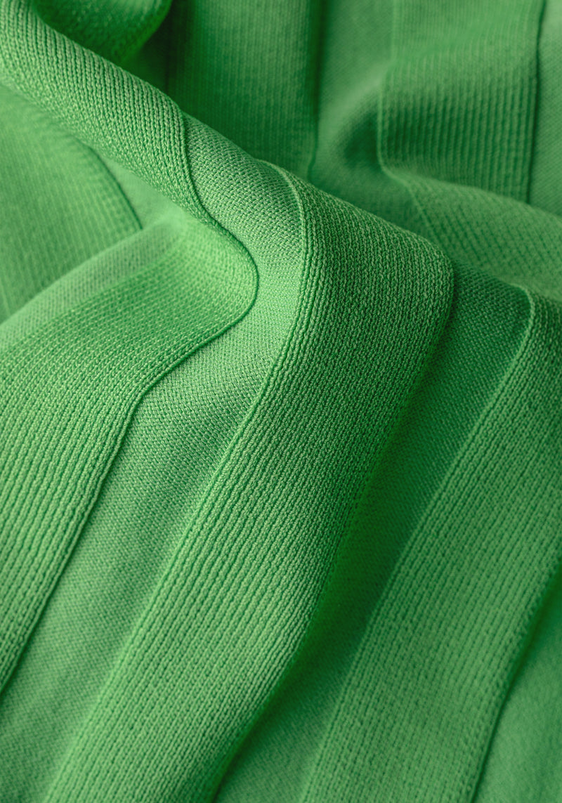 Leaf Green Polyamide Knitted Polo Shirt