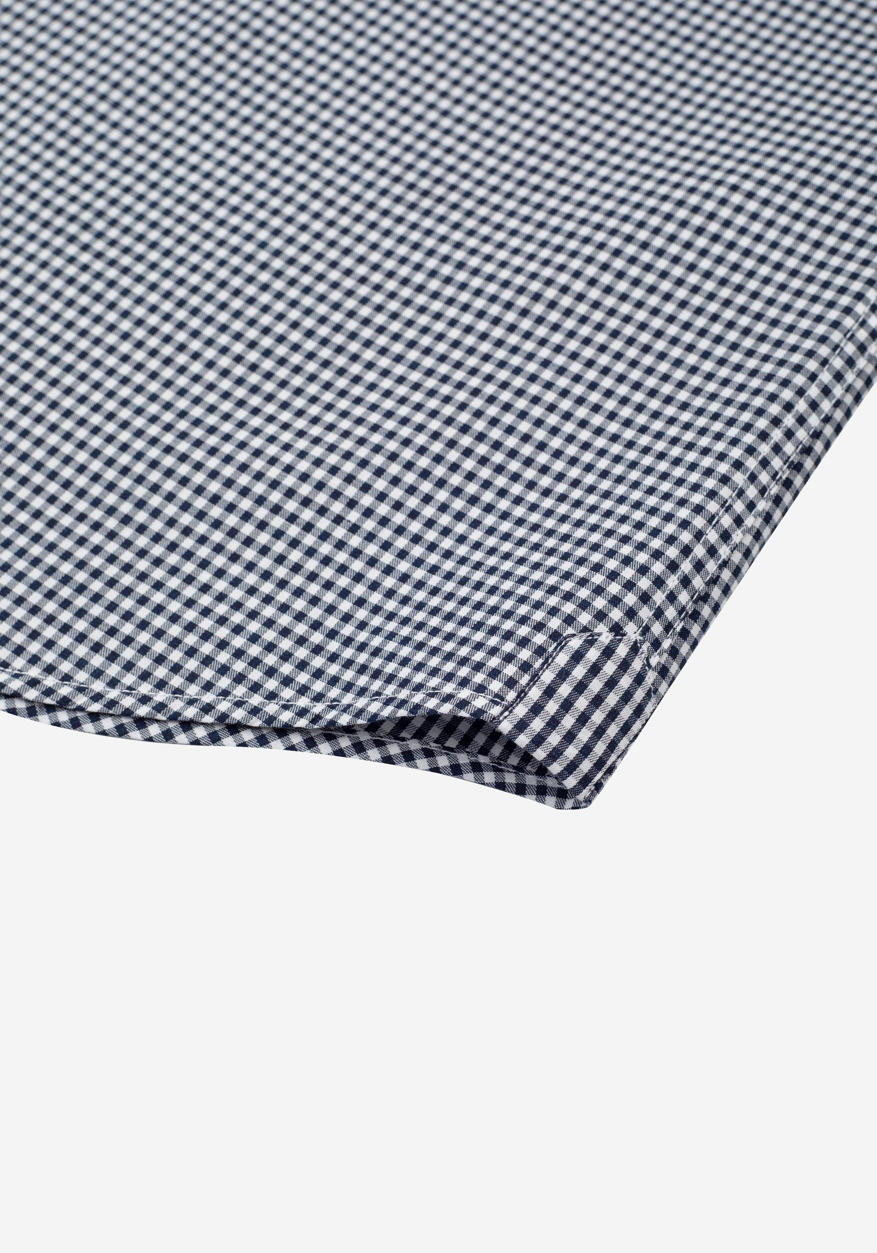 Muted Navy Checked Poplin Shirt