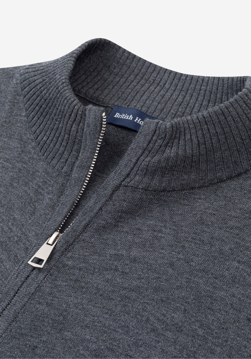 Smoky Grey Merino Wool Blend Pullover
