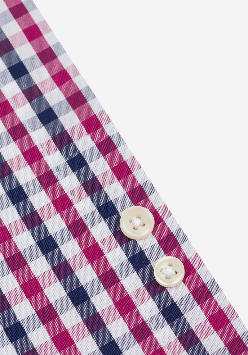 Claret Burgundy Checked Oxford Shirt