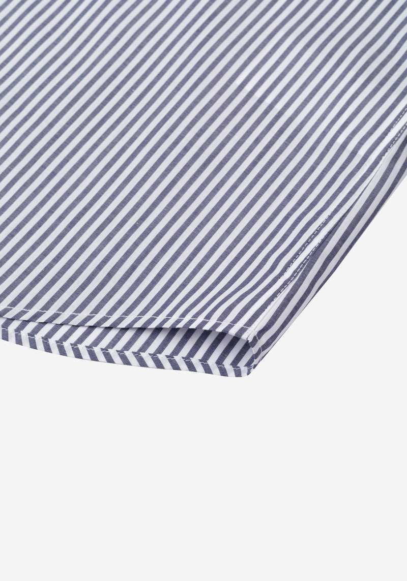 Dull Black Stripe Poplin Shirt
