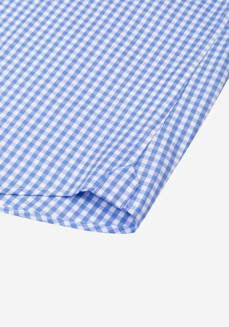 Pastel Blue Checked Oxford Shirt