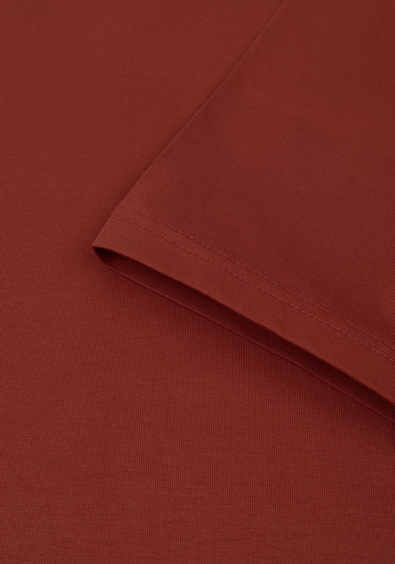 Burnt Clay Cotton Undershirt - Short Sleeve