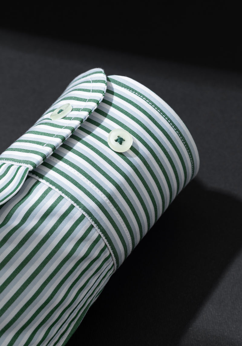 Forest Green Stripe Oxford Shirt