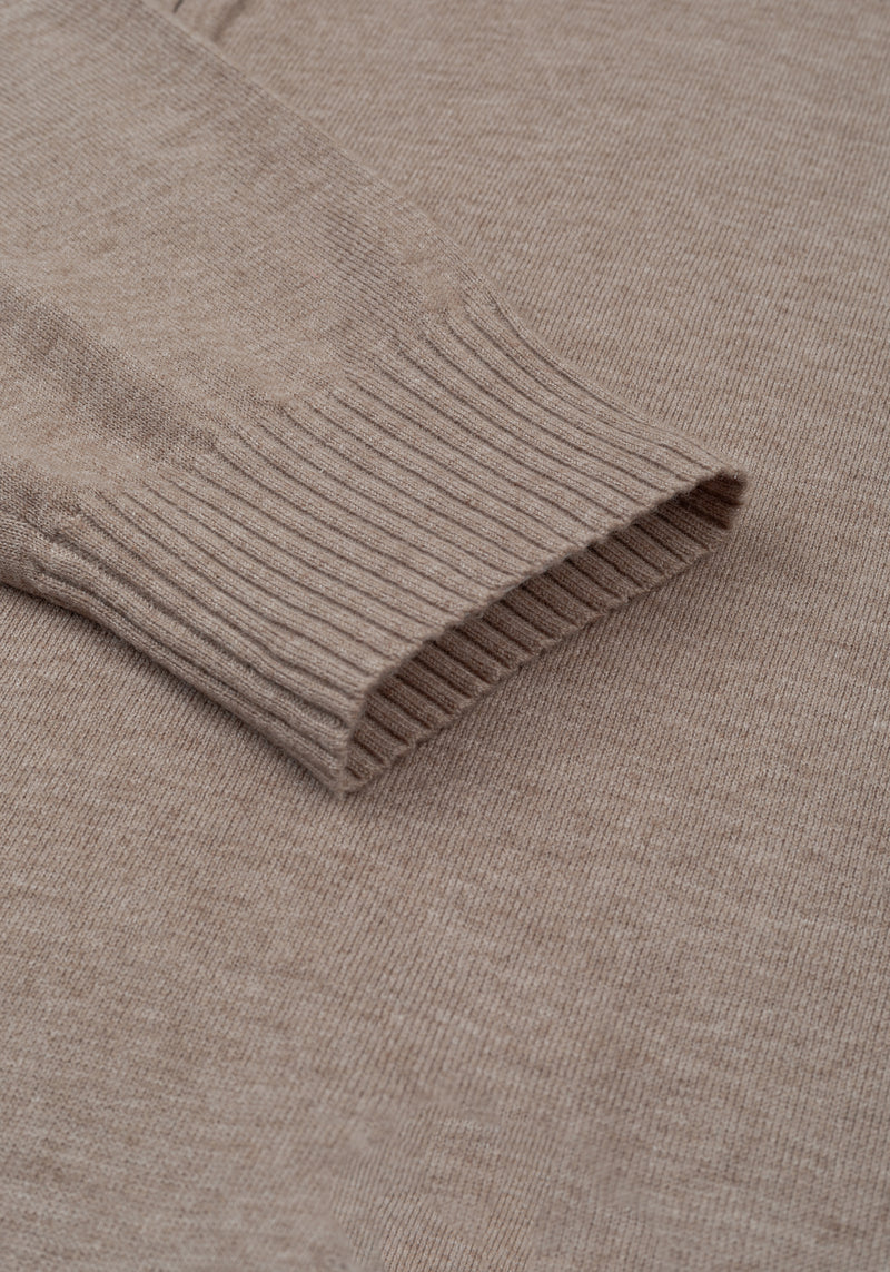 Mocha Beige Merino Wool Blend Pullover