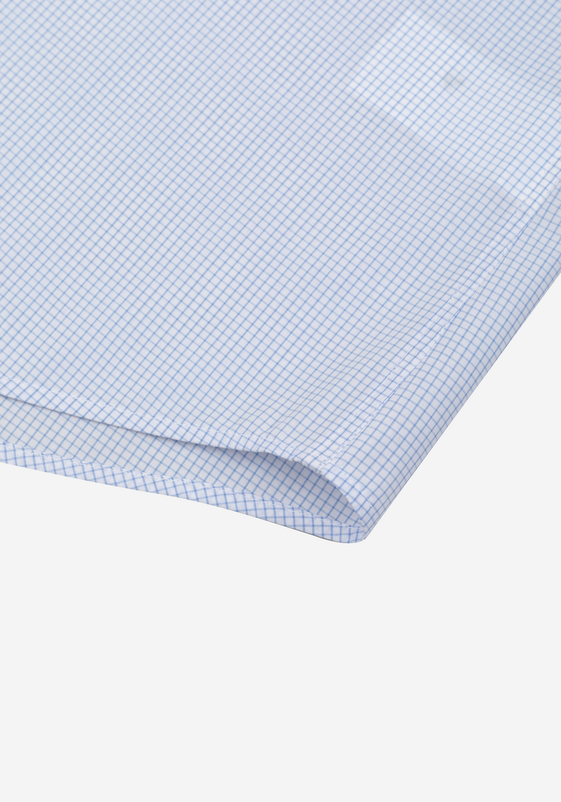 Light Blue Checked Poplin Shirt