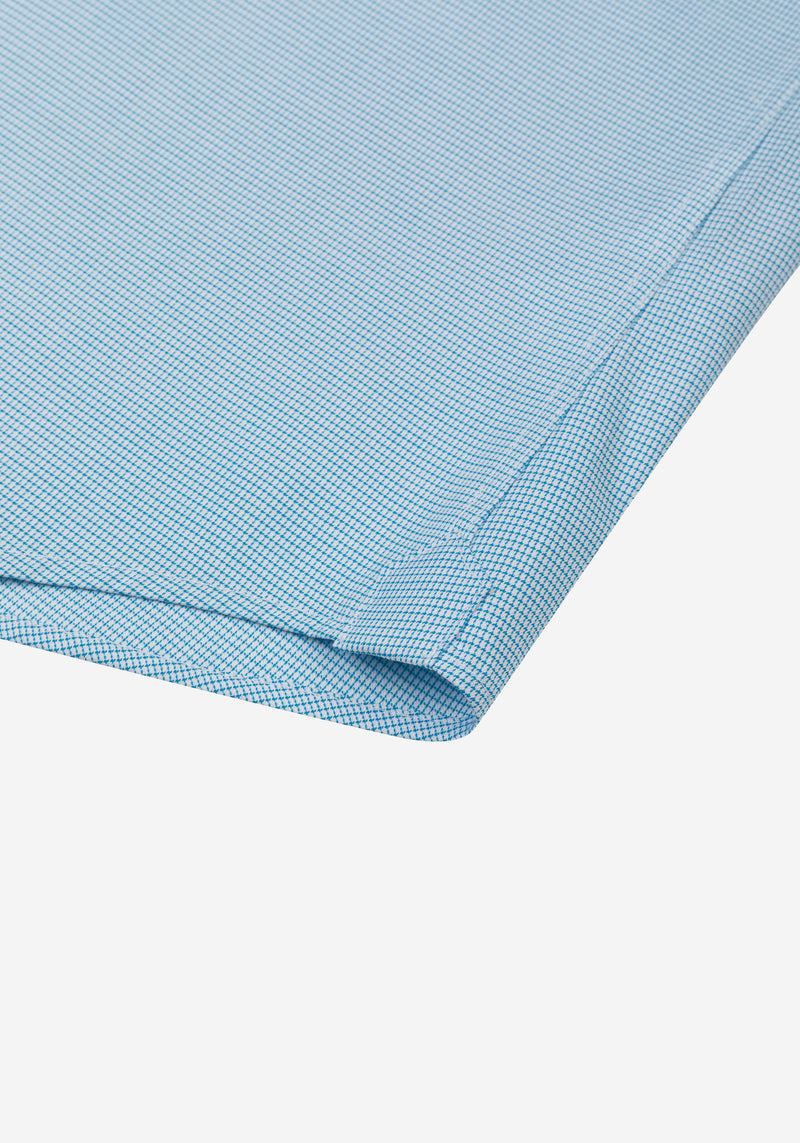 Aqua Blue Checked Mini Houndstooth Shirt