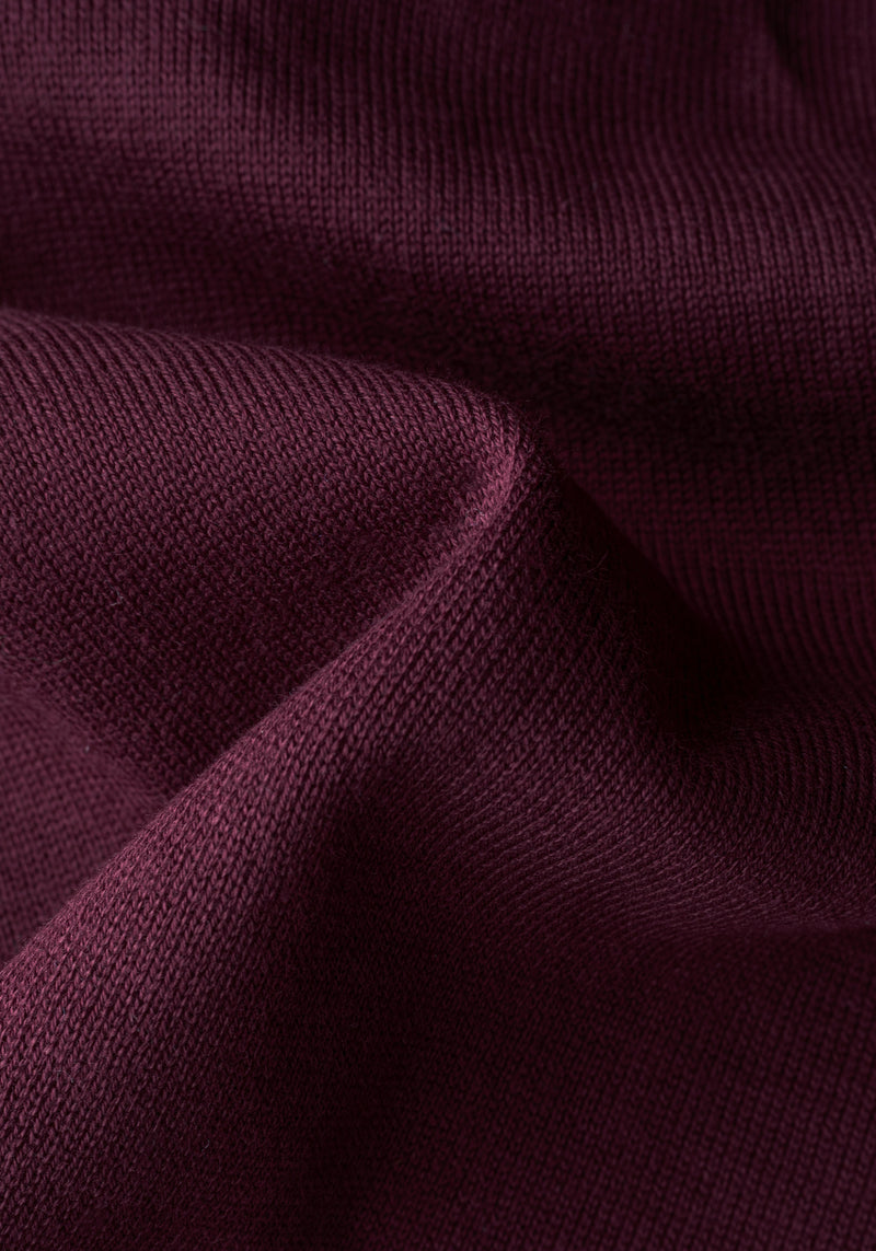 Midnight Burgundy Quarter-Zip Cotton Pullover