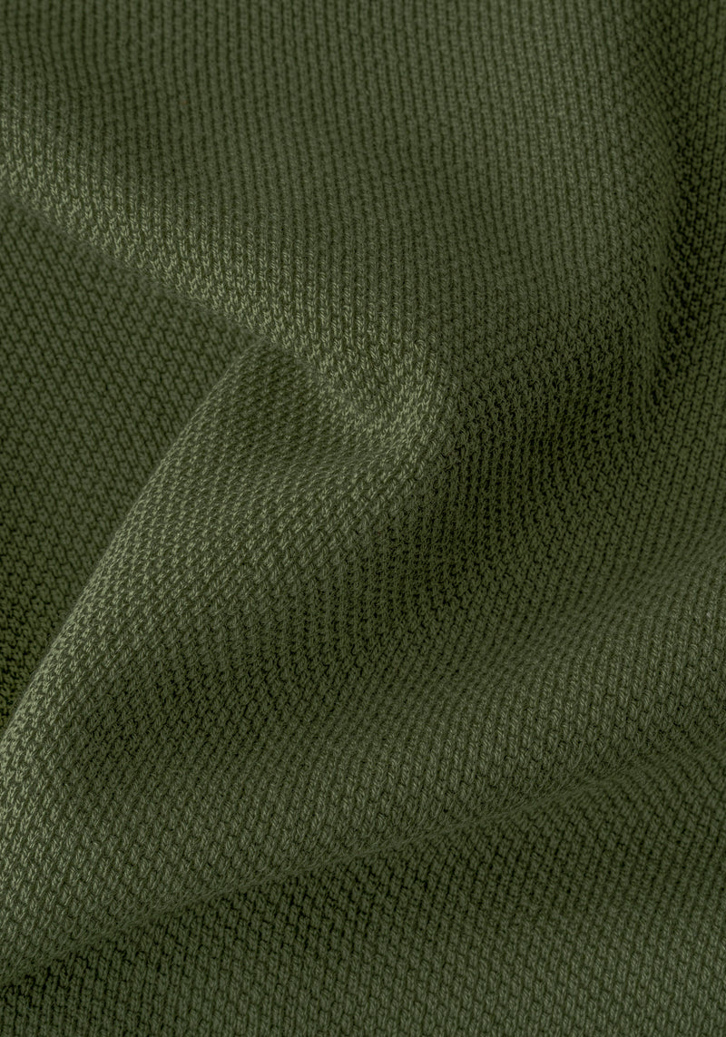 Forest Olive Knitted Polo Shirt
