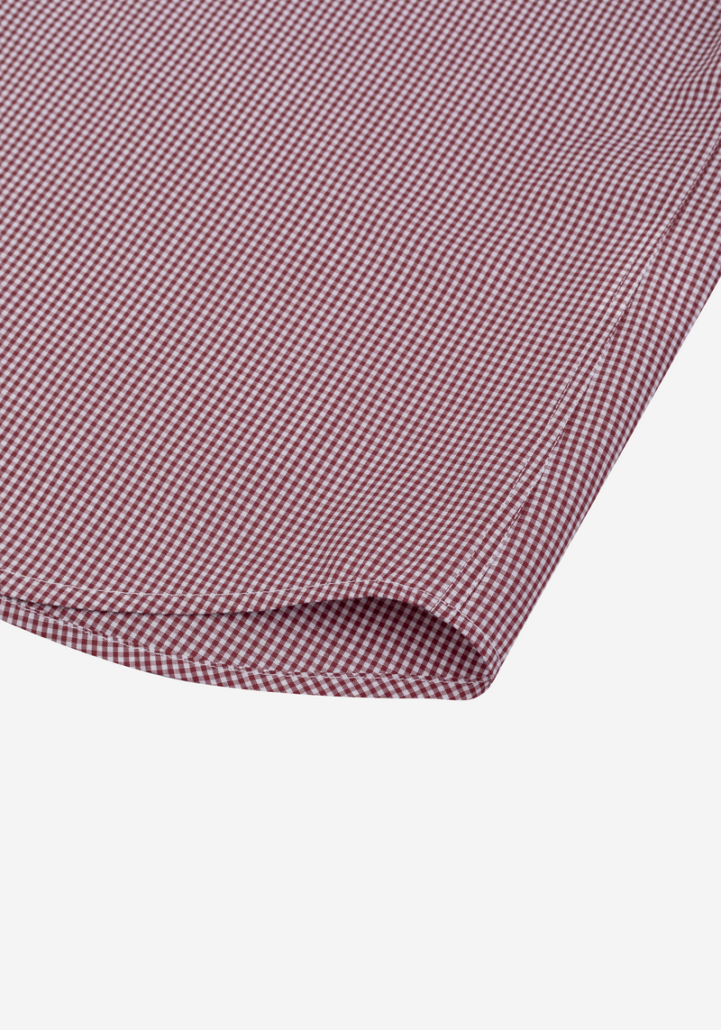 Claret Red Checked Poplin Shirt