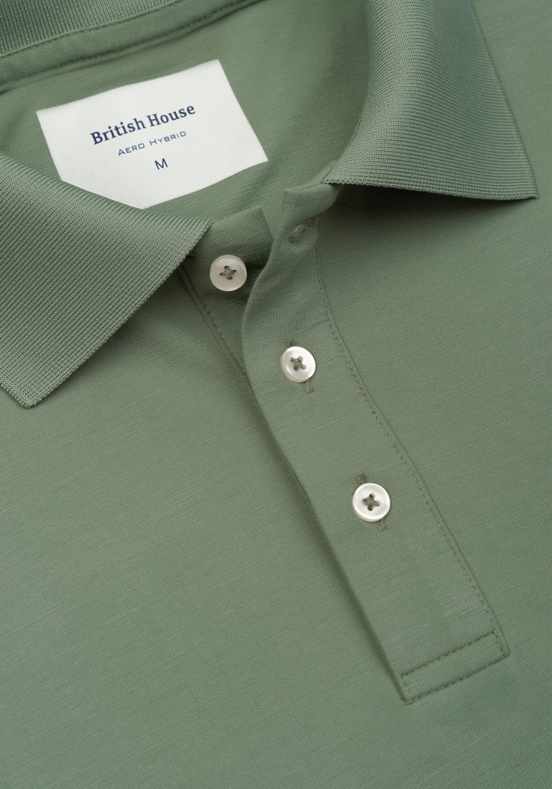 BayLeaf Green Aero-Hybrid Polo Shirt