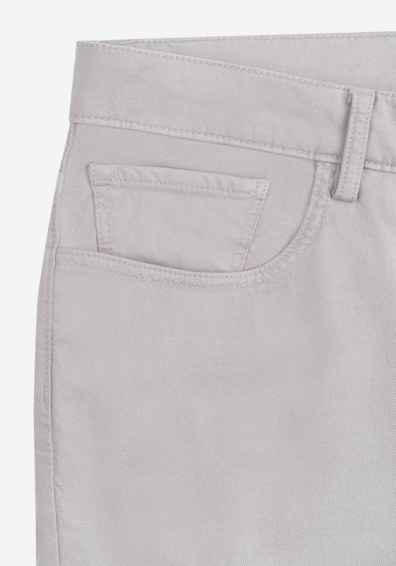 Pearl Grey Cotton Tencel Gabardine