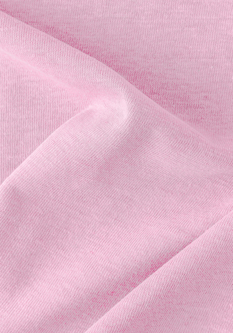 Pastel Pink Linen-Blend V-Polo