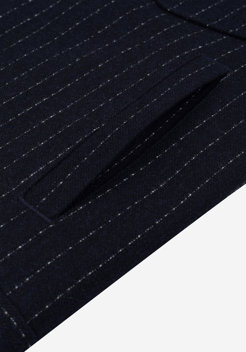 Noir Navy Stripe Wool-Blend Bomber Jacket