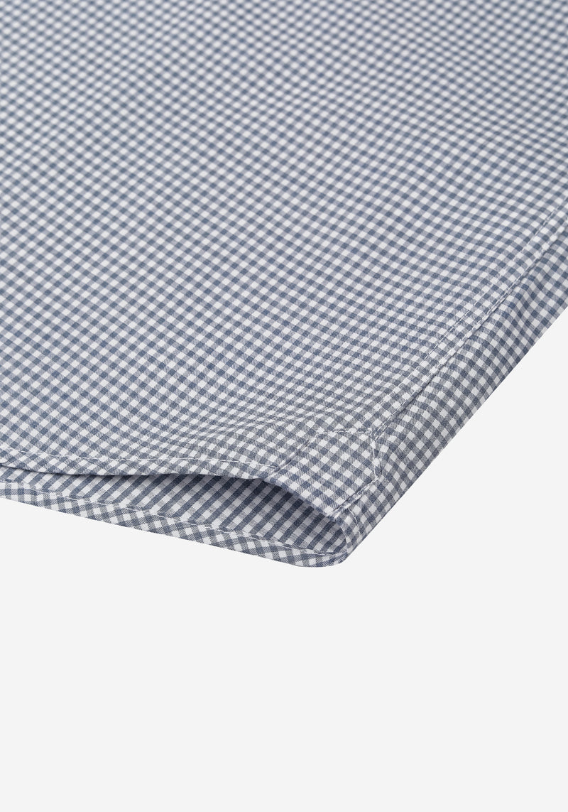 Faded Navy Checked Poplin Shirt