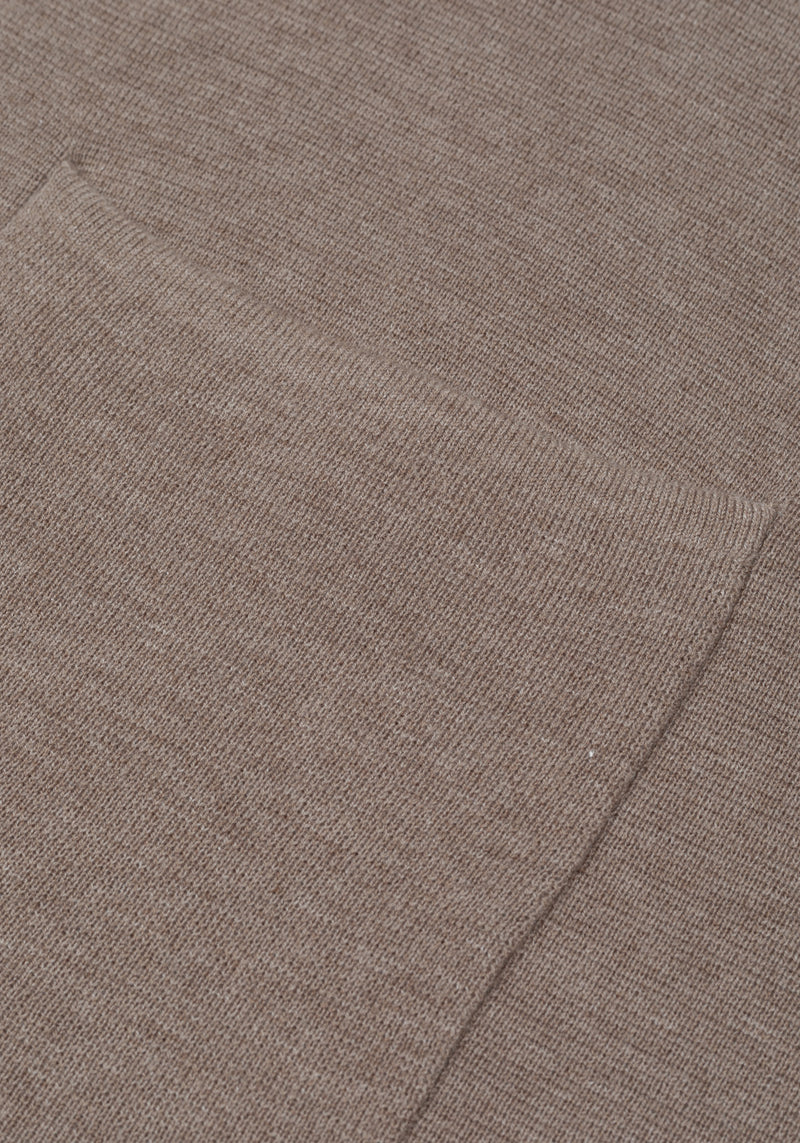 Dune Beige Merino Wool Blend Cardigan