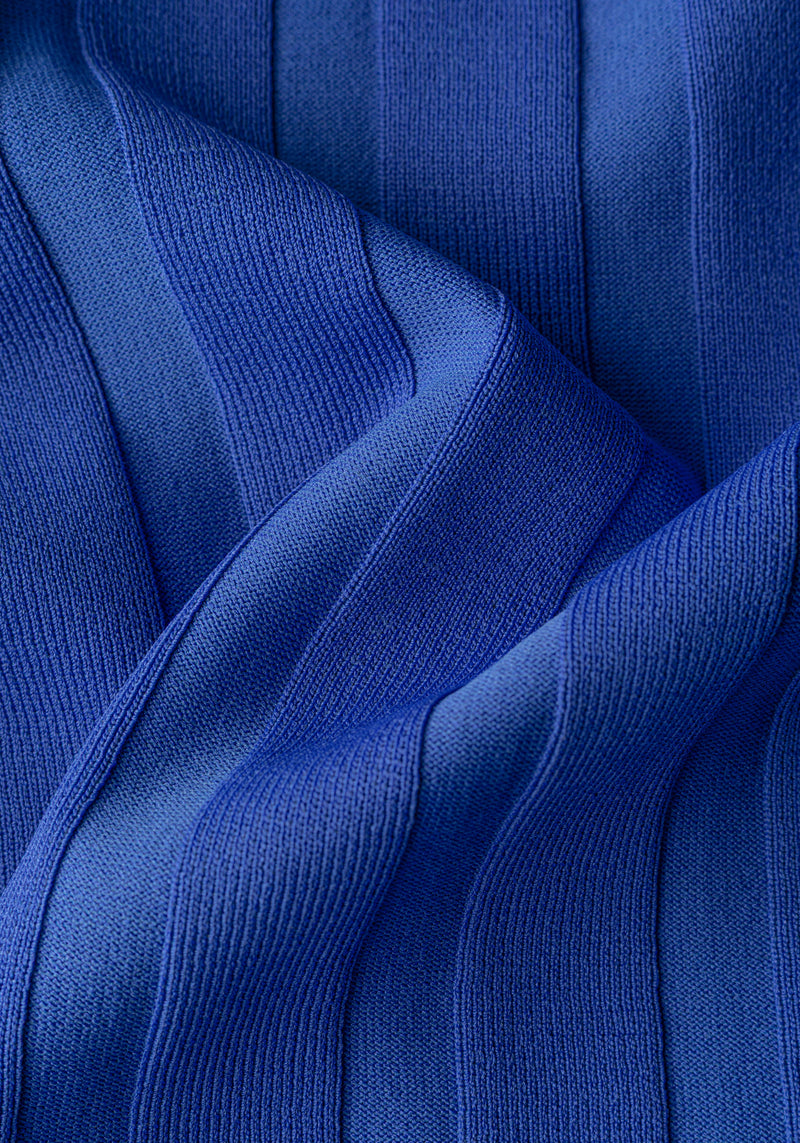Rich Blue Polyamide Knitted Polo Shirt