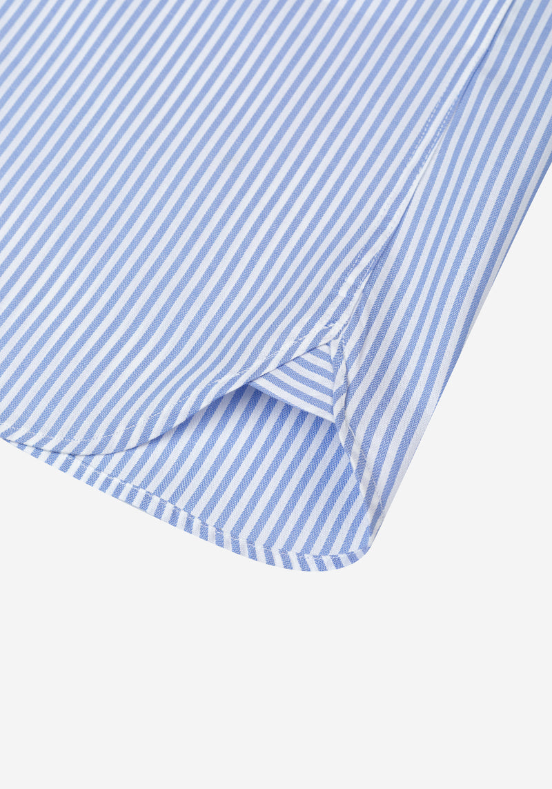 Pale Blue Stripe Herringbone Shirt