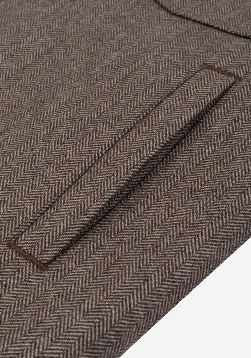 Oak Brown Wool-Blend Bomber Jacket