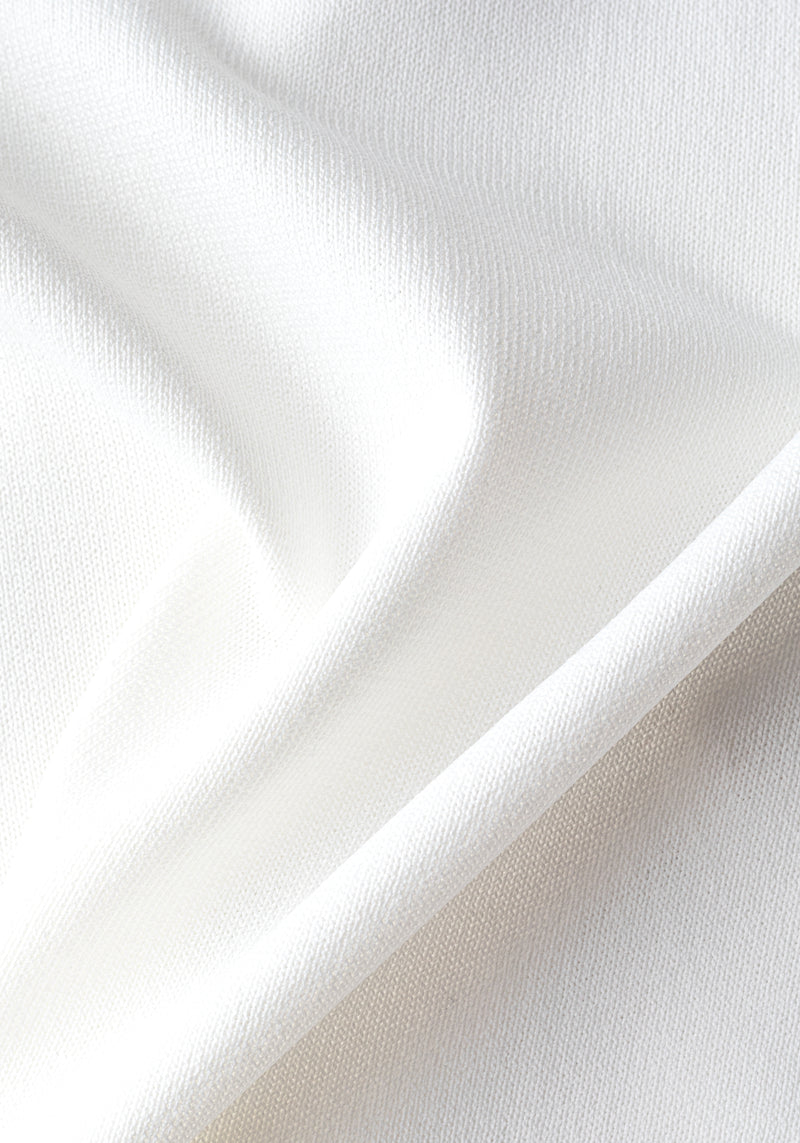 Powder White Polyamide Knitted Polo Shirt