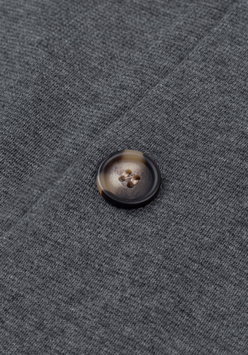Eclipse Grey Merino Wool Blend Cardigan