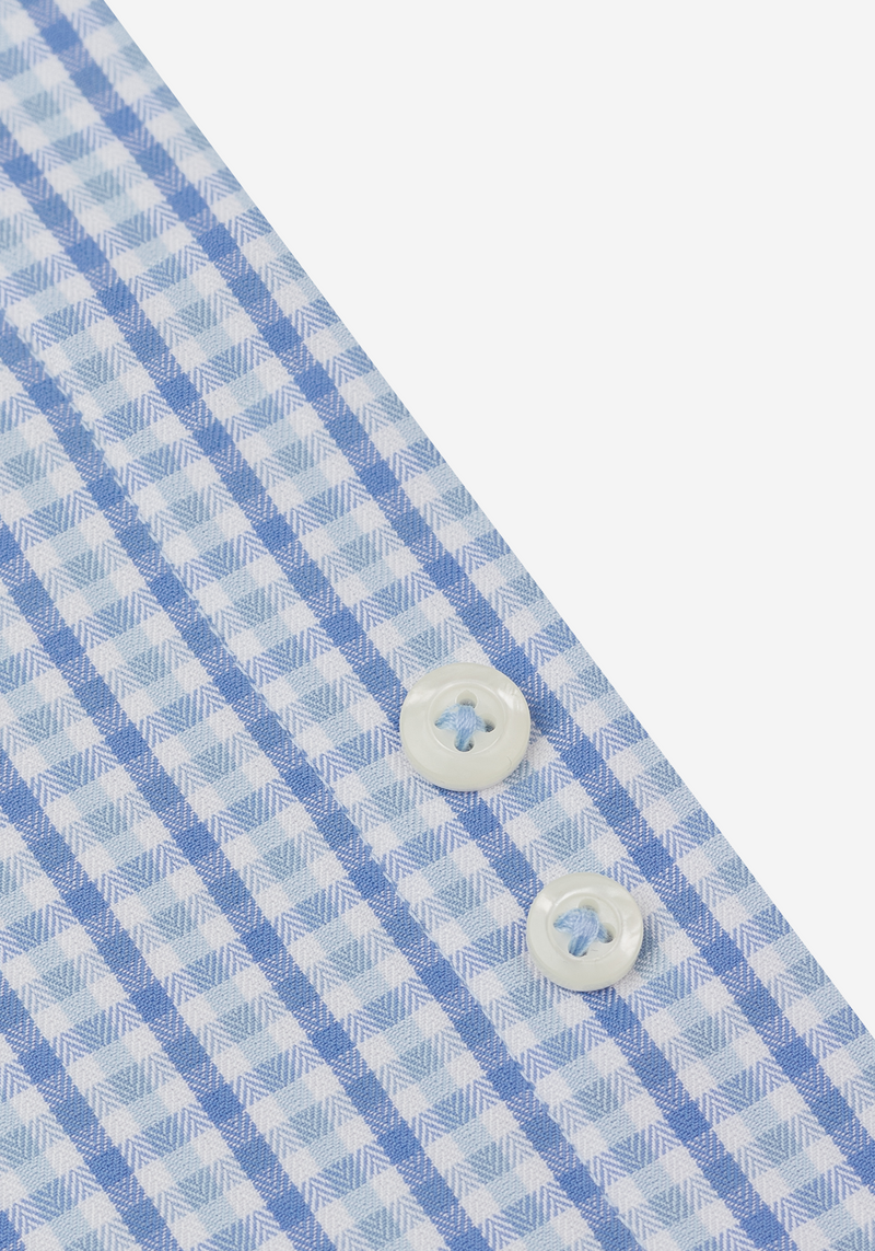 Cabana Blue Checked Herringbone Shirt